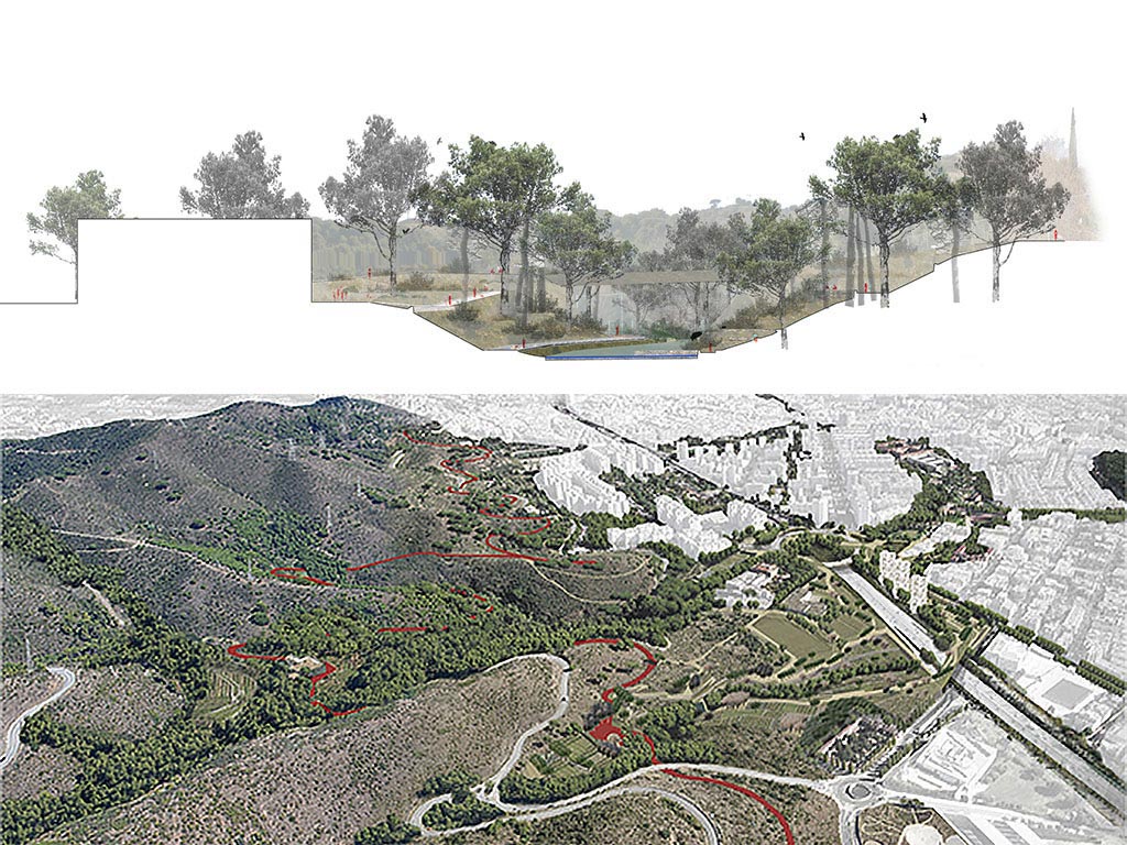 sección y planta - concurso portes de Collserola – Canyelles